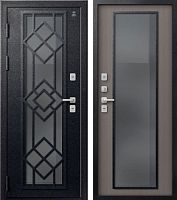 Центурион Т-21-2025 Чёрный муар-Софт ясень грей (термодверь со стеклом)